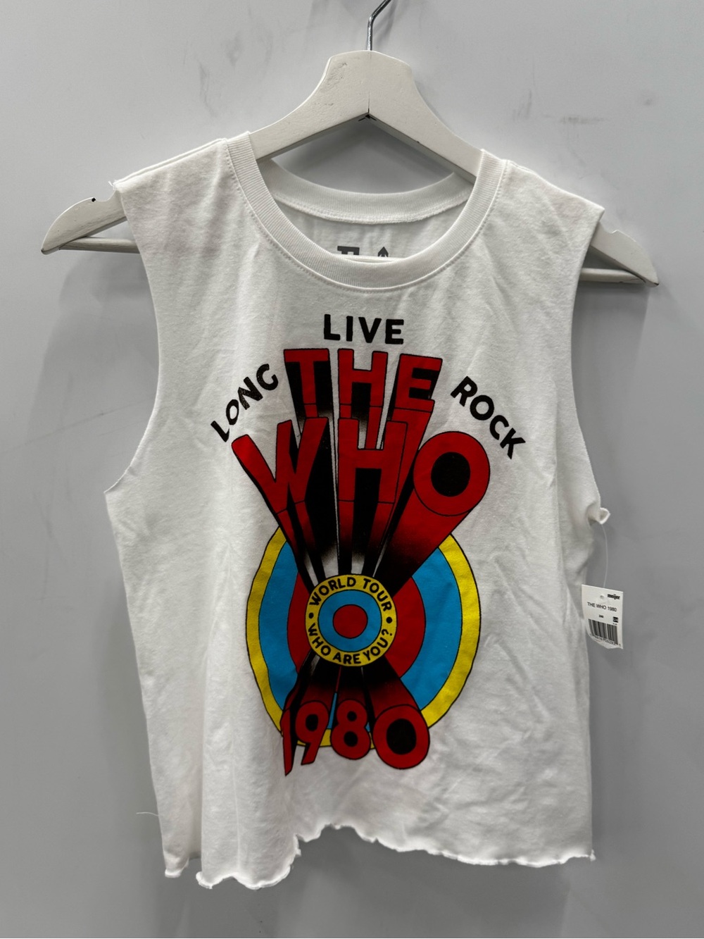 The Who Who Are You World Tour 1980 Long Live Rock White Graphic Tank Top Sz XS